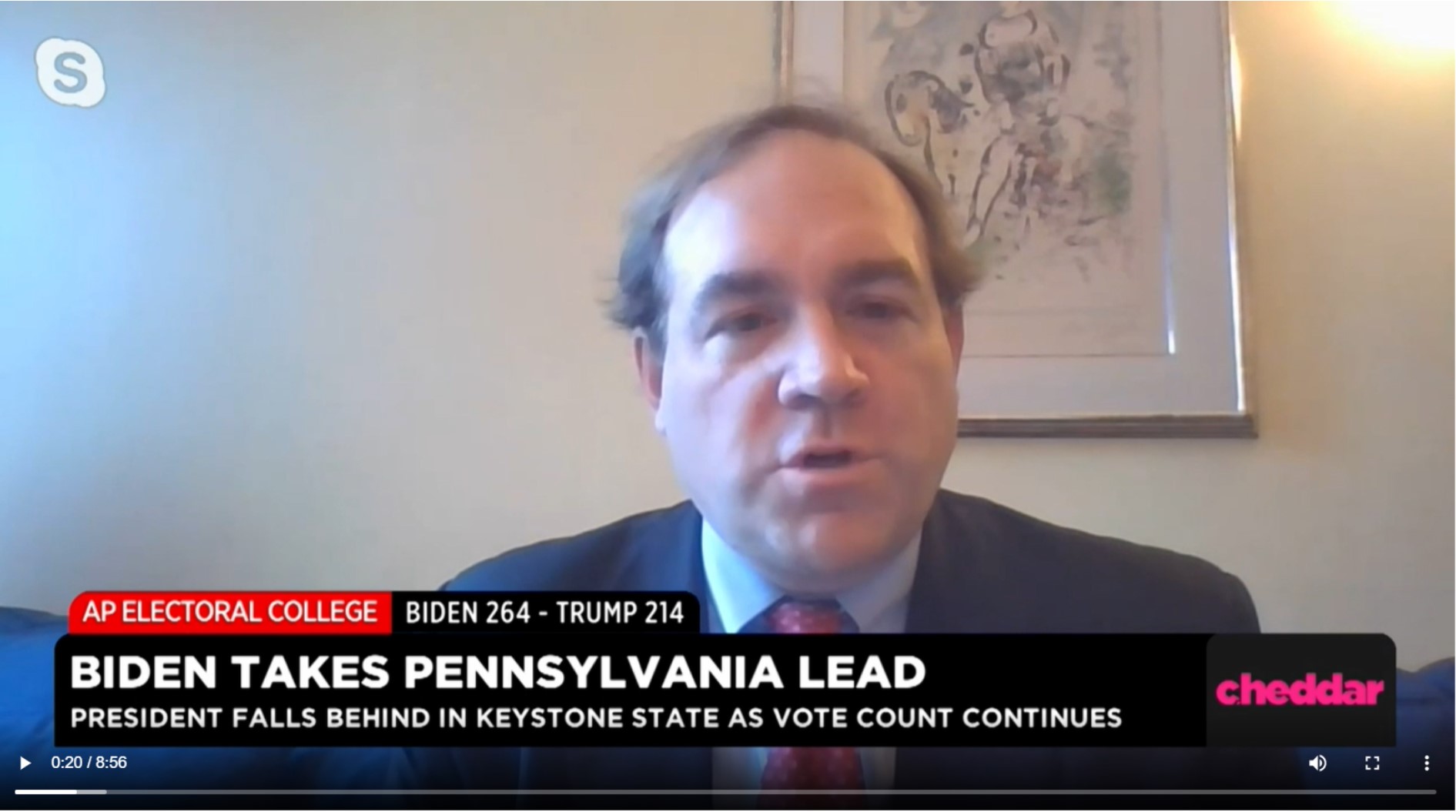 Bradley Honan speaks to Cheddar TV: Biden Widens Lead In Pennsylvania As Election Count Continues
